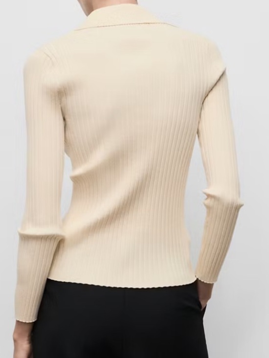 Mango Latte Ribbed Button Cardigan RIBBED LAPEL CARDIGAN 4103 - Picture 5 of 7